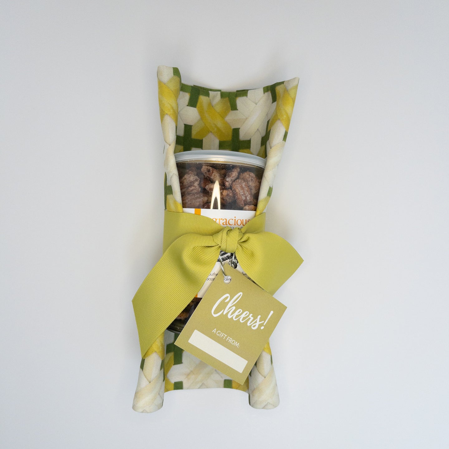 Caned Canvas Hostess Towel with Pecan Bundle